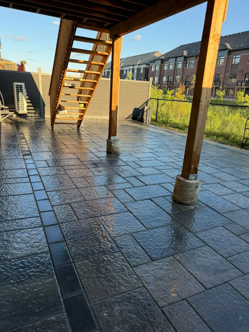 Golden hour patio project by Infinity Landscaping