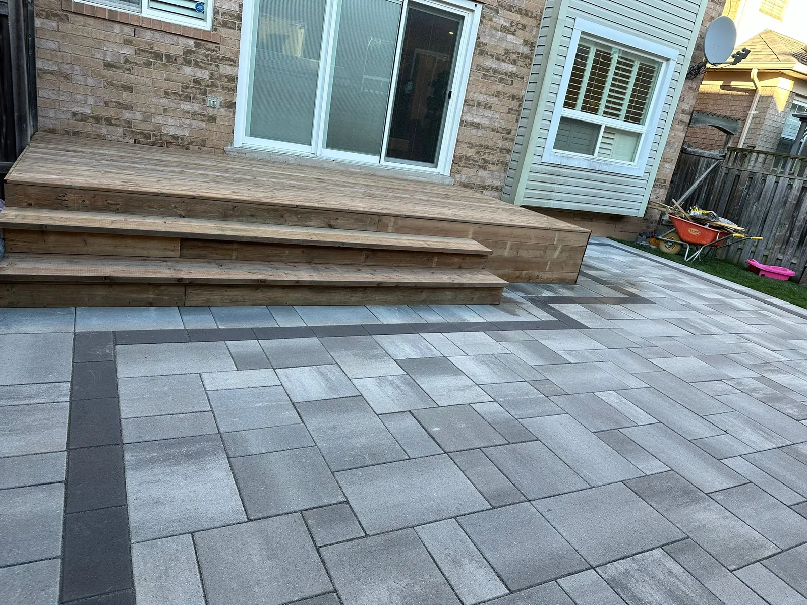 Custom paver walkway with clean banding detail