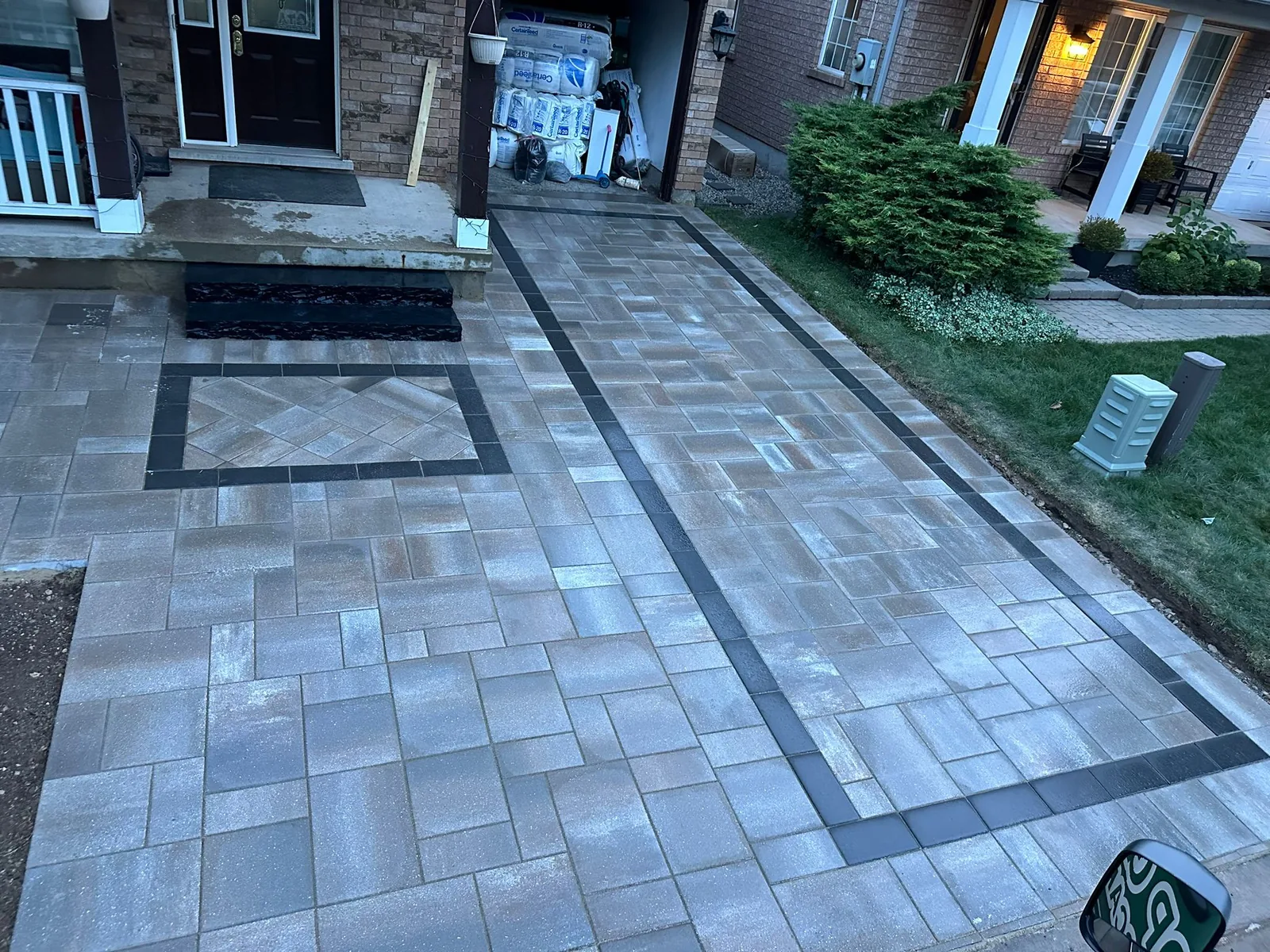 Detailed interlocking driveway installation